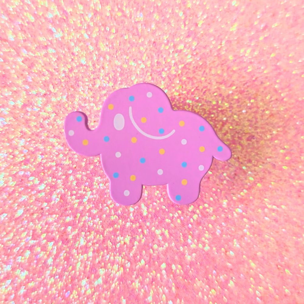 FROSTED ELEPHANT COOKIE PIN