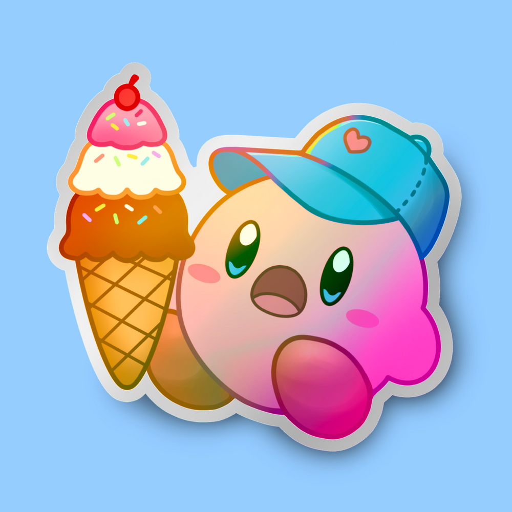 KIRBY HOLOGRAPHIC STICKER