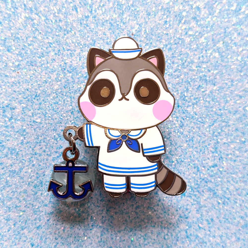 Sailor Raccoon Dangling Pin